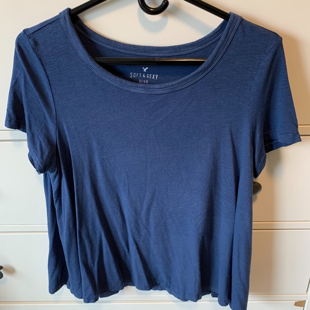American Eagle Soft & Sexy Blue T-shirt Large